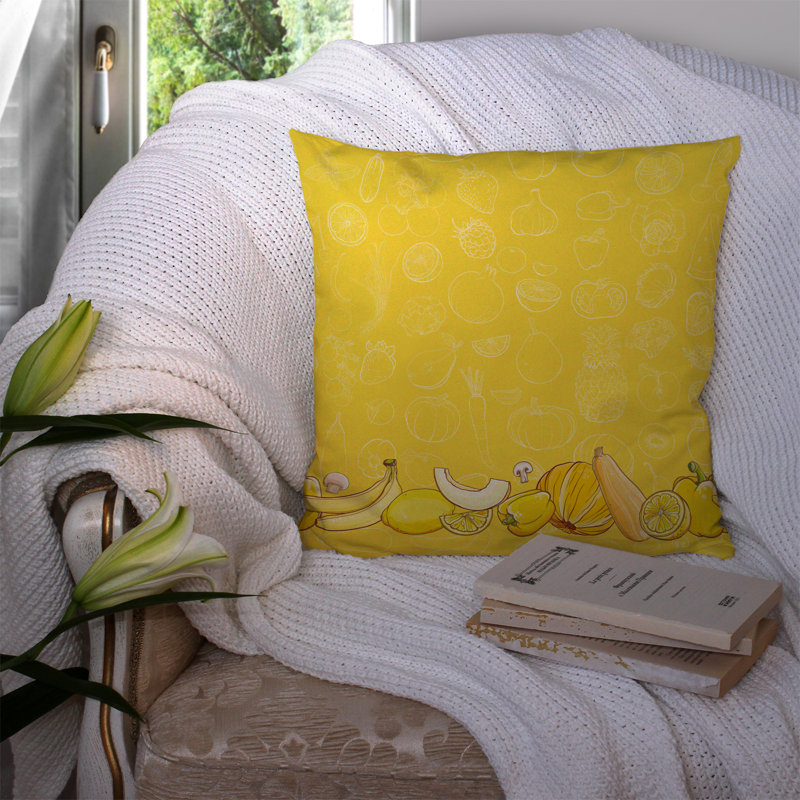Fruits and Vegetables Indoor/Outdoor Throw Pillow, 14" x 14"