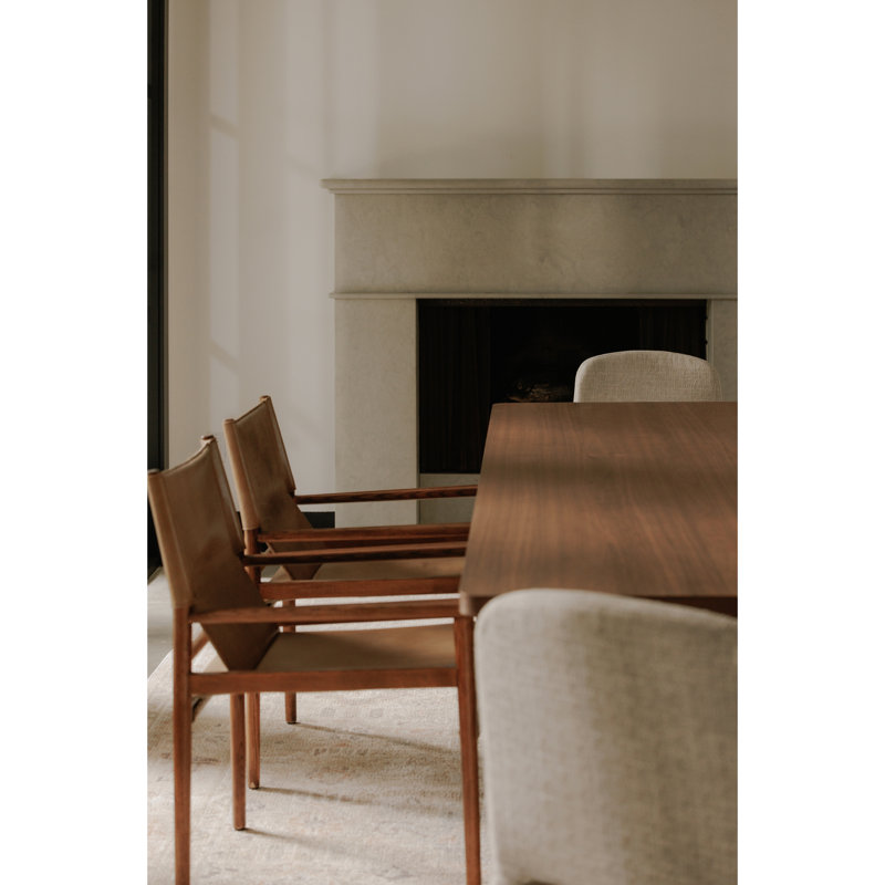 Remy Leather Arm Chair, Tan Genuine Leather