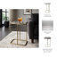 Table de bout rectangulaire avec plateau en agate et base en métal pour le salon-1593257176