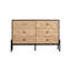 49,19 po, buffet géométrique 3D à 6 tiroirs, console Mid-Century moderne, console Buffet, pieds en métal noir