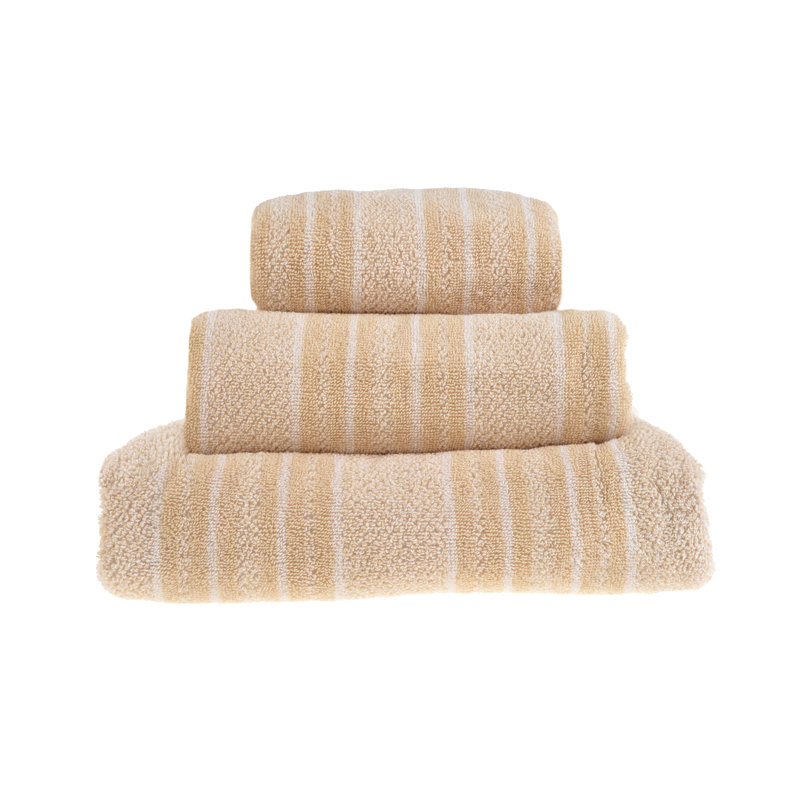Ayvar Super Soft Striped Patterned Bath Sheet , Beige