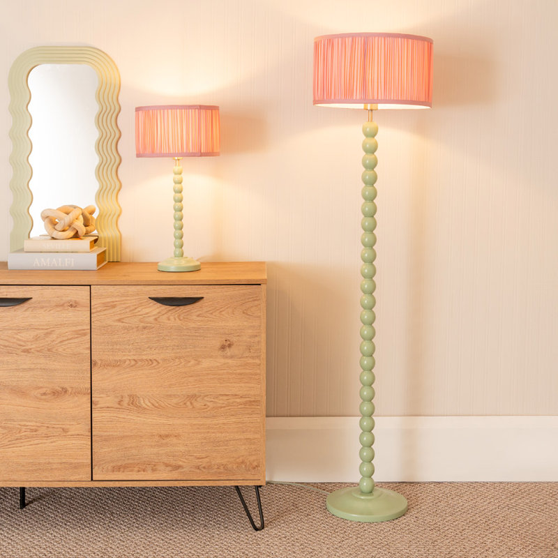 Rosino Wood Table Lamp, No, Pink, Pink