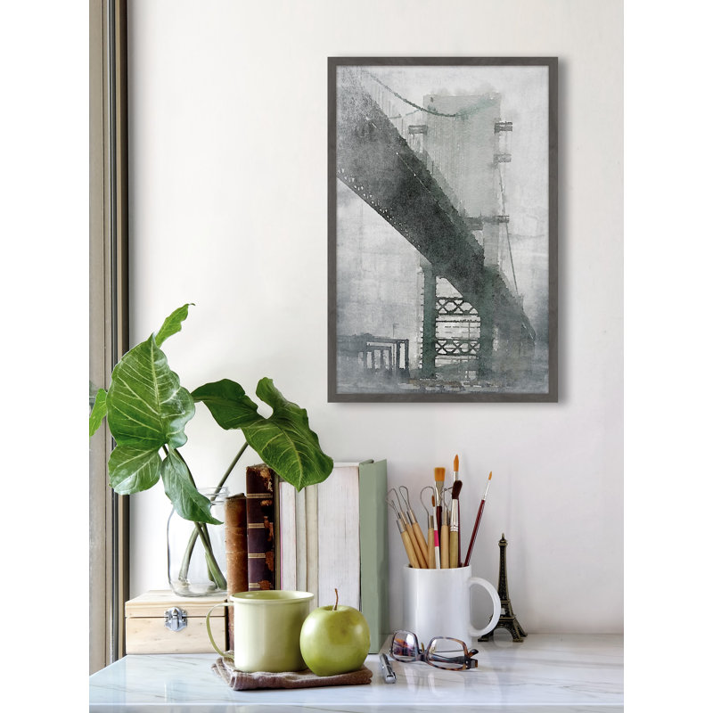 «Under The Bridge», reproduction encadrée, H 12 po x l 8 po x P 1,5 po