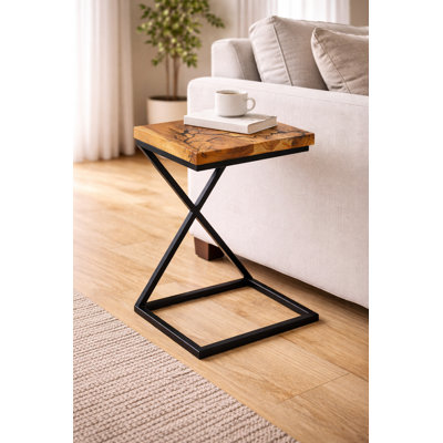Jerie Solid Wood Top End Table