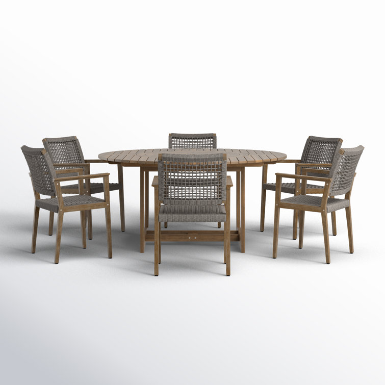 Fleur Round 6 - Person 63" Long Dining Set