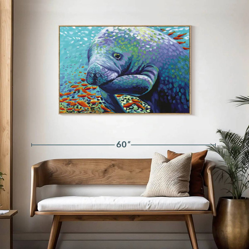 Chérie de mer II, Cadre flottant en bois naturel, 43 po x 29 po