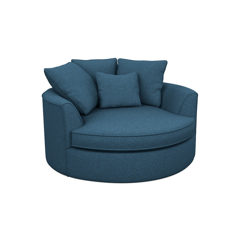 Ashonte Upholstered Barrel Chair, Bennett Indigo