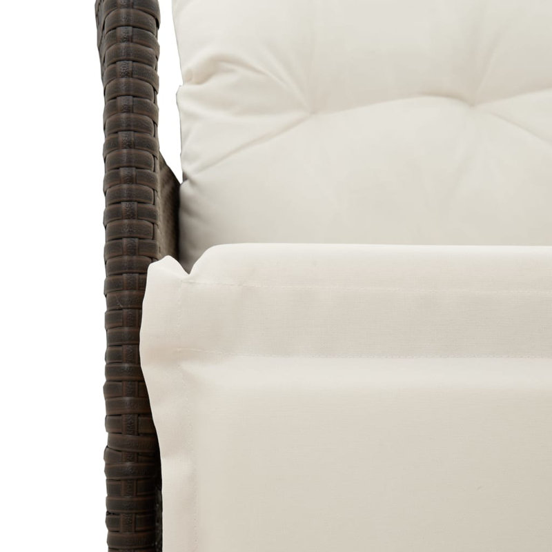 Canapé de jardin inclinable Vidaxl brun, blanc crème, Blanc, crème, Brun