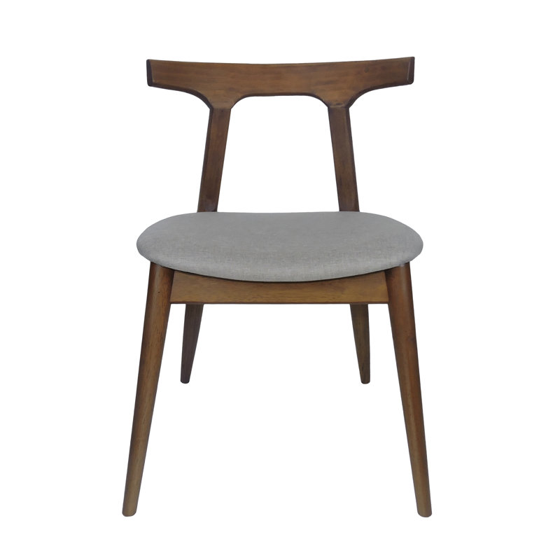 Casaleggio Fabric And Rubberwood Dining Chairs, Light Gray
