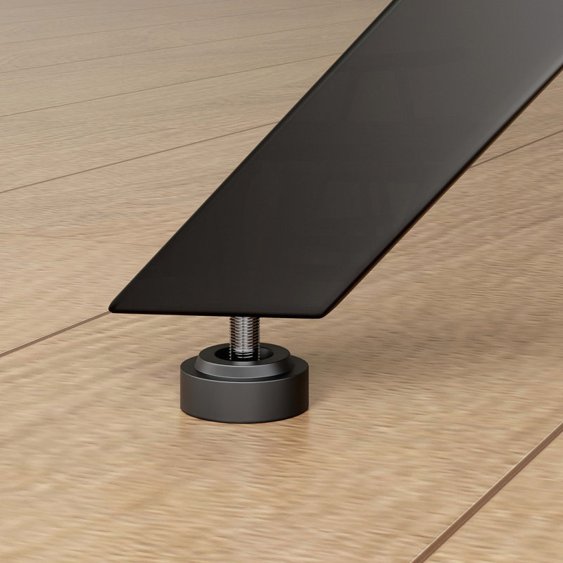 Table d'appoint moderne carrée noire matte avec pieds en métal avec cadre en X (31,5 po), Noir