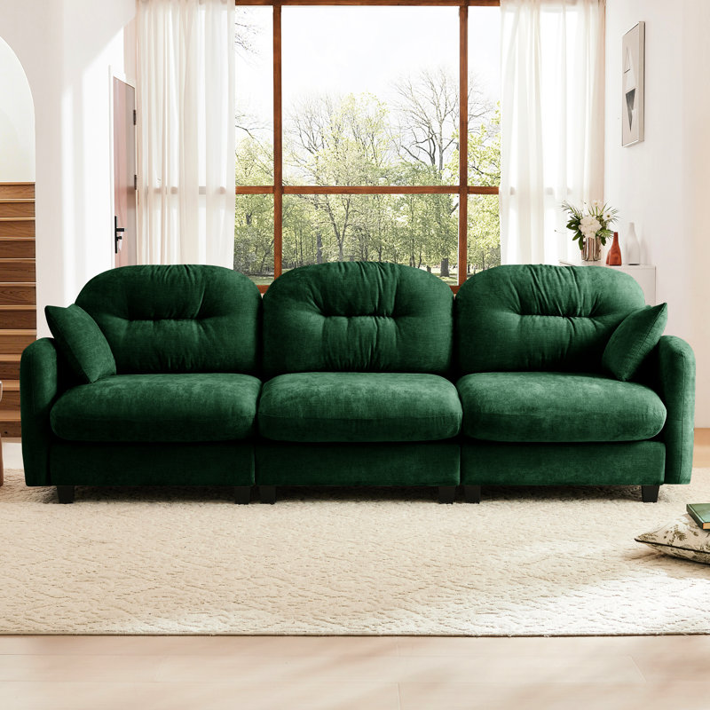 Trois - canapé modulaire, chenille, conception ergonomique et combinaison flexible pour les espaces de vie avec siège en mousse haute densité incurvée