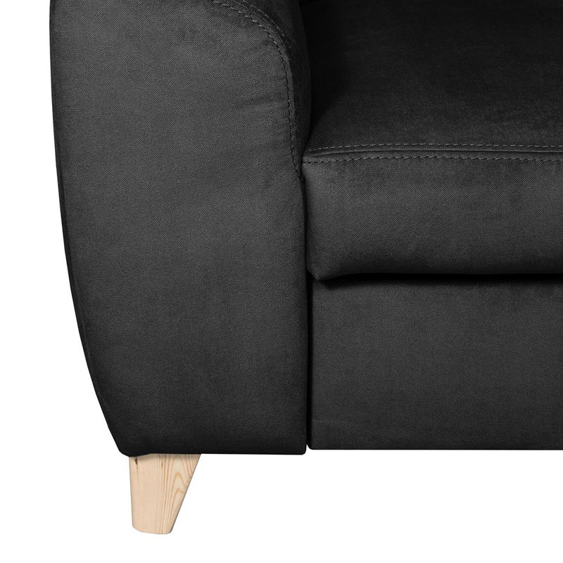 Avajane 4 Seater Sofa Bed, Black, No, Right Hand Facing