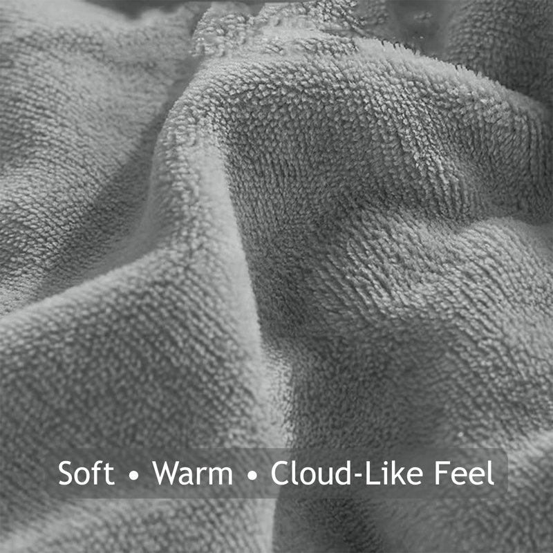 Sherpa Fleece Blanket - Reversible Ultra-Soft Warm Cozy Throw for Sofa & Bed, Silver, Single (130cm x 150cm)