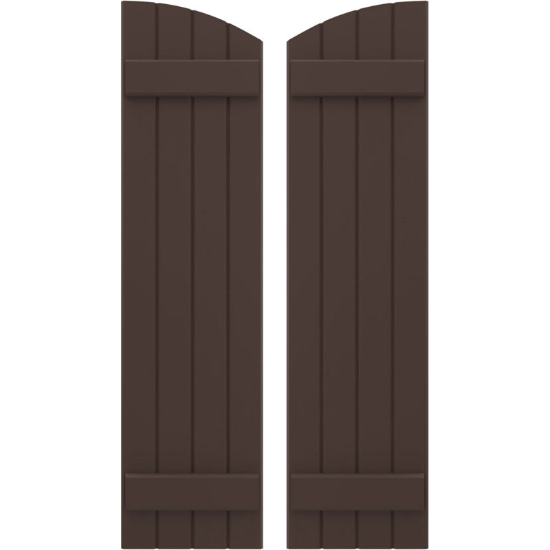 Volets de planche-n-lattes jointes avec plateau elliptique Americraft (2 lattes) (par paire), Raisin brun, 14", 31"