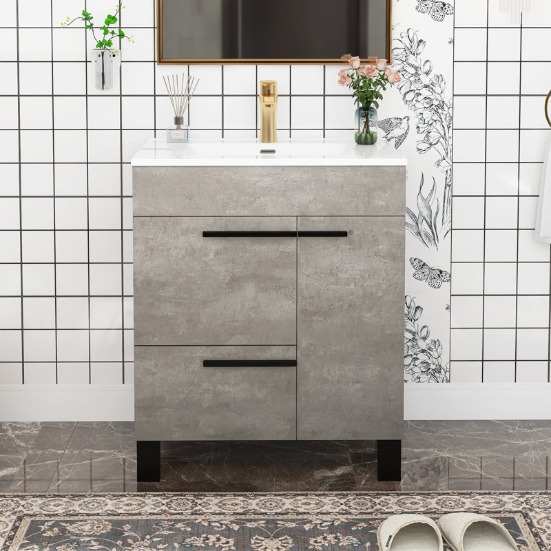 Jacquinto 28'' Single Bathroom Vanity withCeramic Top