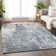 Machine Washable Indoor/Outdoor Xhevrie Blue Rug