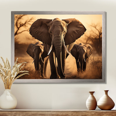 Elephant Shadows of Serenity I - Print on Canvas