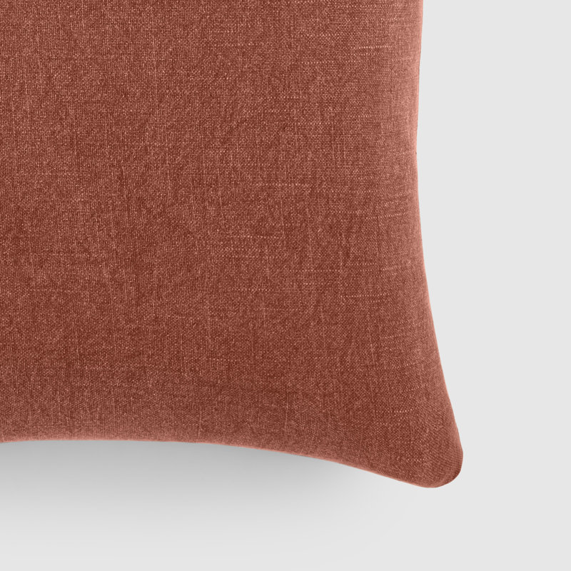 Washed and Distressed Cotton Decor Throw Pillow, Orange