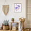 Aquarelle de fleurs mauves, estampe numérique, design par Leah Noel Art-405094392-405094393