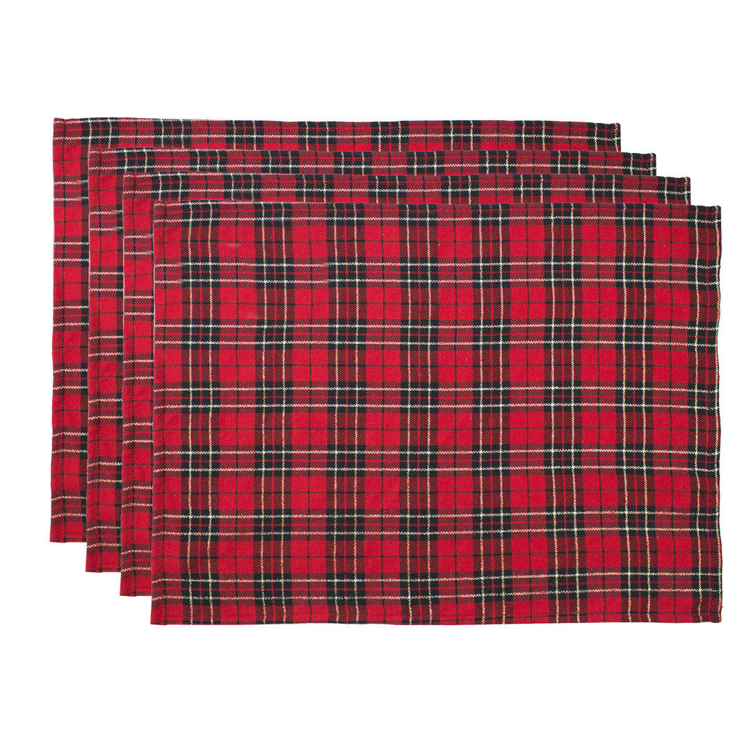 Tartan Plaid Holiday Placemats, Set Of 4 Gracie Oaks