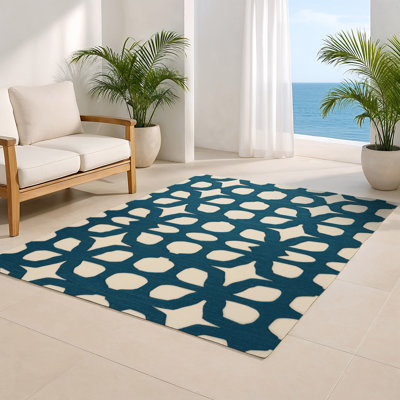 Trellis Beige Indoor and Outdoor Area Rug