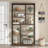 78.7" Extra Tall 8-Tier Rustic Brown Staggered Etagere Bookcase