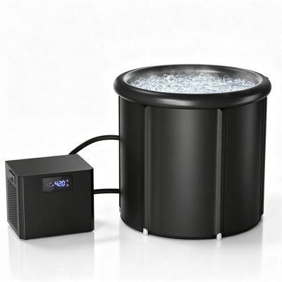 105-Gallon Inflatable Cold Plunge Tub with 1/3 HP Water Chiller, Insulated Lid and Washable Filter