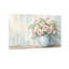 Arrangement floral de plantes et fleurs dans un vase sur fond de bois-1935181214