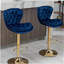2 ensembles de tabourets de bar, avec repose-pieds en alliage de chrome et base en cuir velours à hauteur réglable, tabouret de bar simple à pieds dorés-1477704471