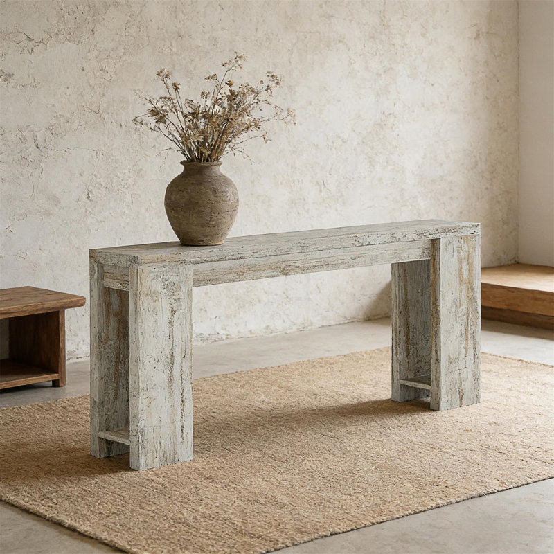 Table d'entrée en bois, White