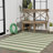 Cino Two-Tone Wide Stripe Green/Cream Indoor/Outdoor Rug-69806591