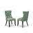 13-piece Kitchen Table Set a Rectangular Xtenczar Modern Dining Table and 12 Willow Green Polyester fabric Kitchen Chairs, Wire Brushed Black Finish.-122201378