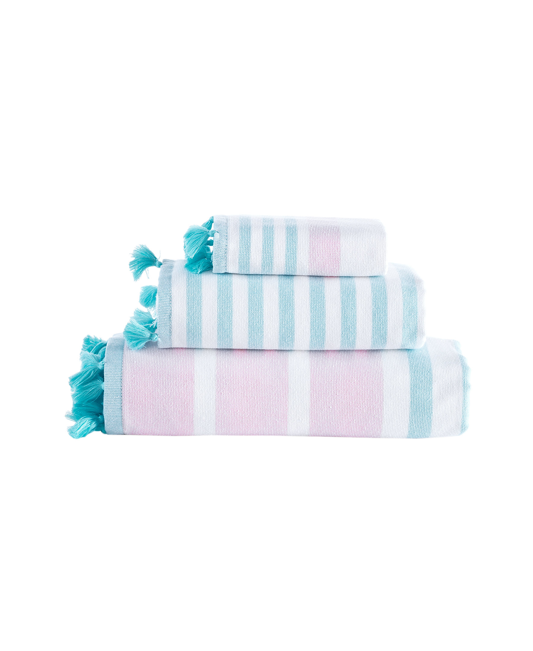 SET OF 2 New Brooks Brothers Premium Turkish Bath Towels Tiles Ocean Blues  Ecru