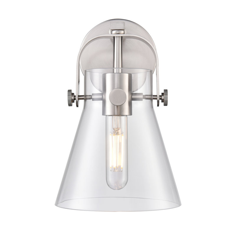 Slana Armed Sconce, Clear, Satin Nickel, 1 Light