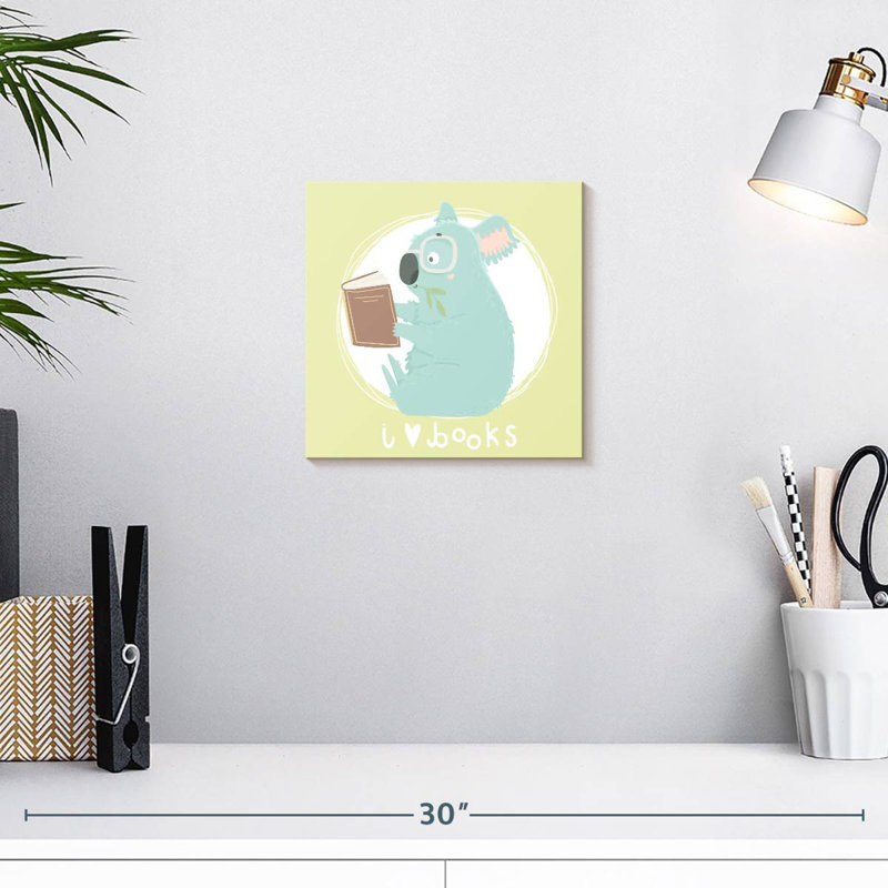 Ashelle lisant le koala, H 10 po x l 10 po