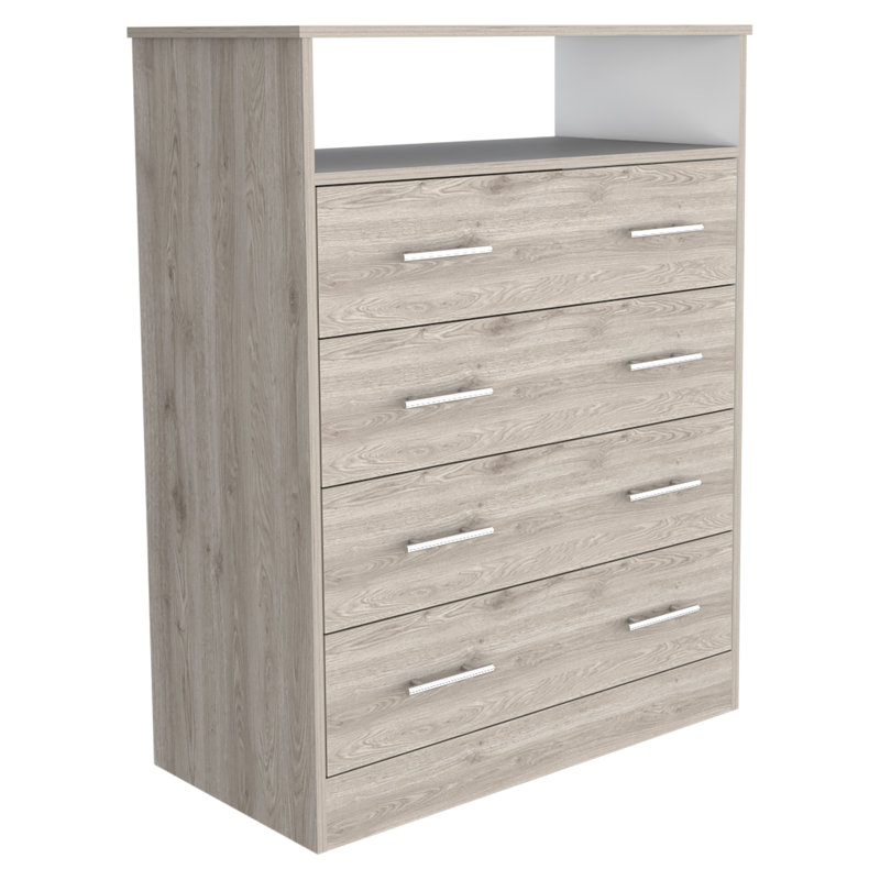 Amy-Lei 33'' W 4 - Drawer Dresser, Light Gray