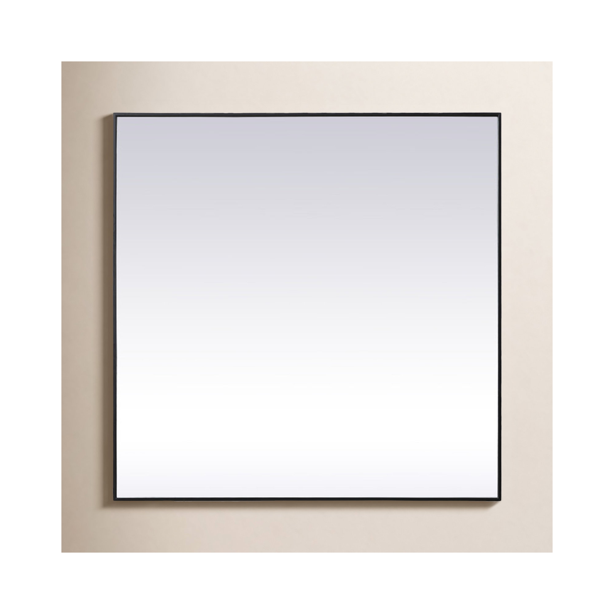 Valparaiso Metal Square Wall Mirror, 48"  x 48" , Black