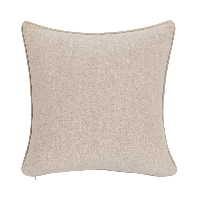 Bedford Linen Square Indoor/Outdoor Pillow Cover & Insert, Natural