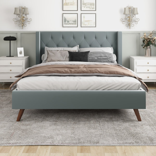 Mercer41 Finegan Upholstered Wingback Bed | Wayfair