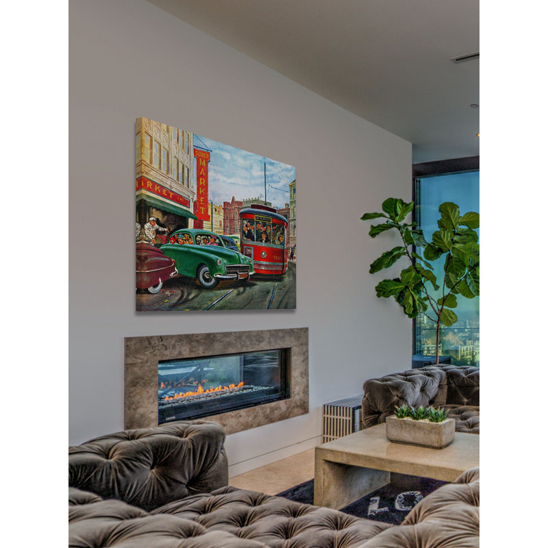 « parallel park » par thornton utz, reproduction d’art sur toile tendue, 40 po x 40 po