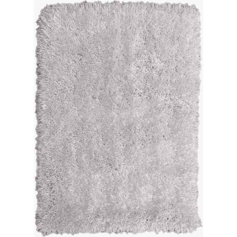 Tapis blanc touffeté à la main Totowa, Rectangle 4 pi x 5 pi 4 po