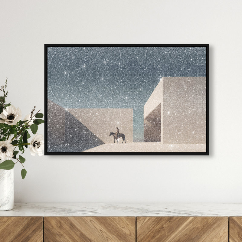 Lone Equestrian II Print by Oliver Gal, 21"H x 31"W, Black Floater Frame