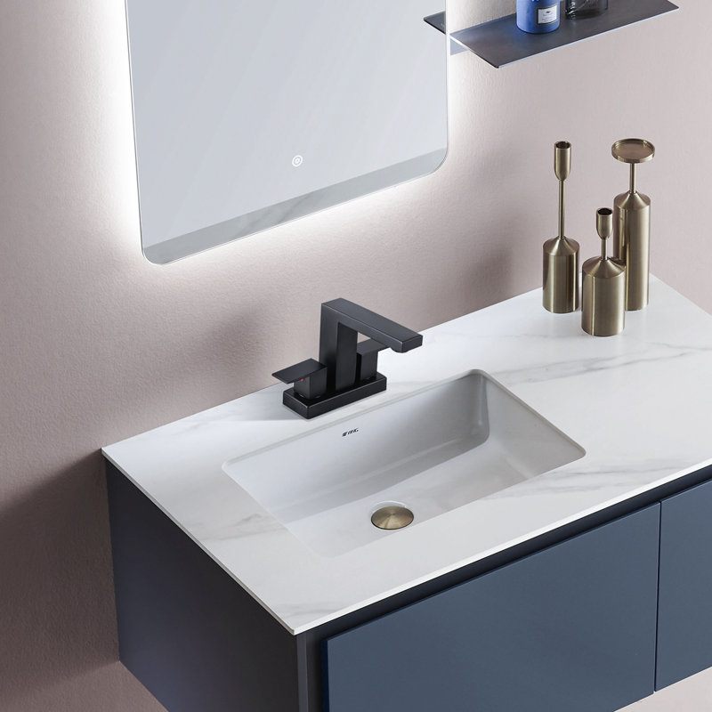Robinet pour salle de bain à 2 poignées Centreset, Noir mat