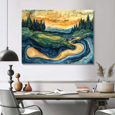 Abstract Golf Course Champions Horizon I - Golf Wall Art