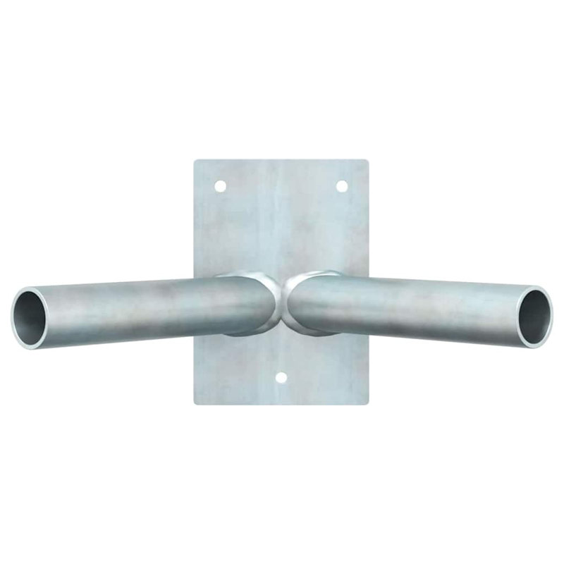 Flag Pole Holder Steel, Silver, 11.5cm W  x 7.5cm D