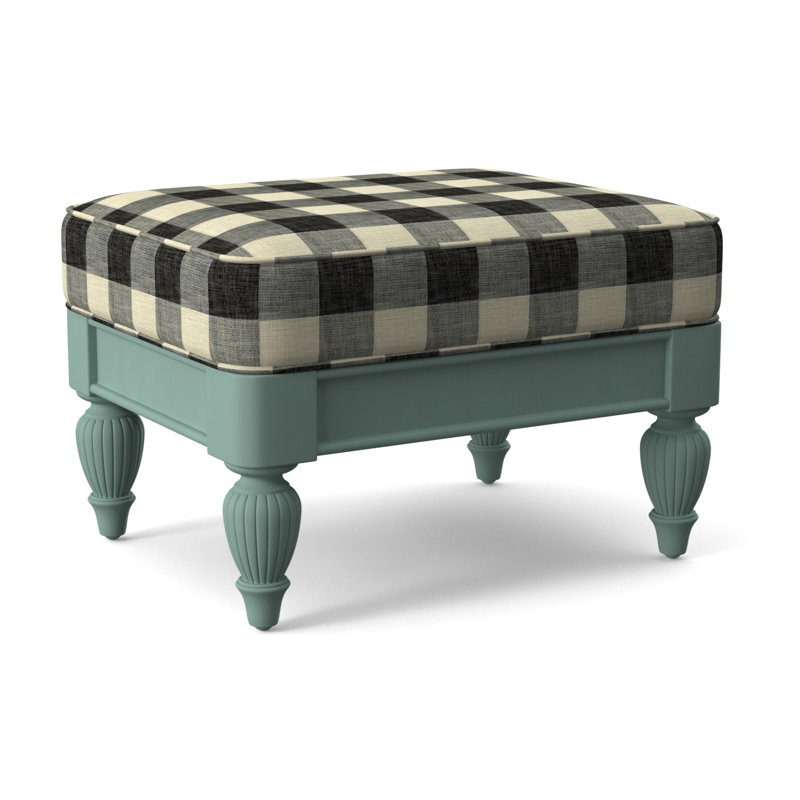 Grand View Ottoman, Black Buffalo Check; 0120-81, Antique Black Finish