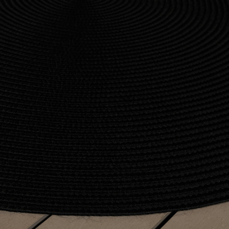 Keiosha Hand Woven Performance Machine Washable Solid Color Indoor/Outdoor Area Rug, Round 6'