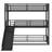 Twin XL Metal Triple Bunk Bed With Slide & Quiet Frame-1427954870