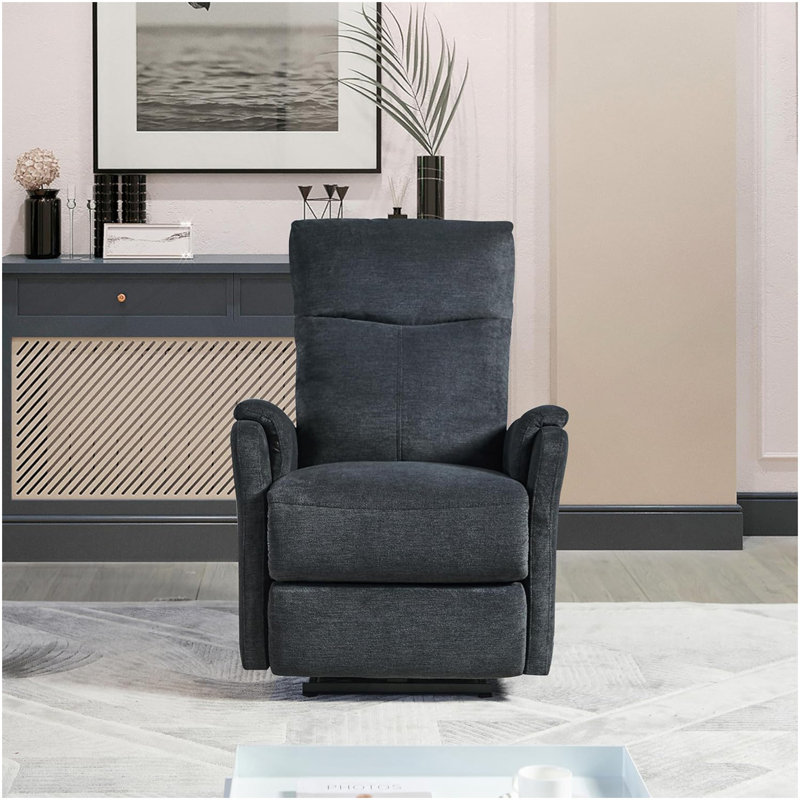 Kai Modern Contemporary Power Recliner Blue With USB Charger