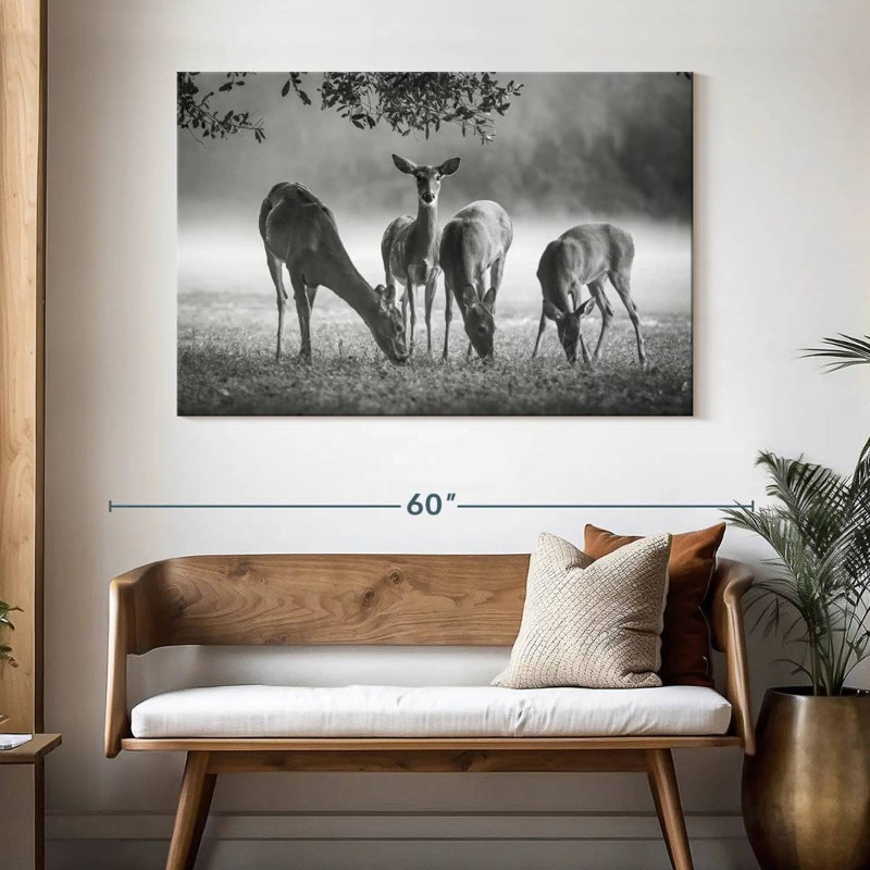 Vigilant Grazing Deer, 32" H x 48" W